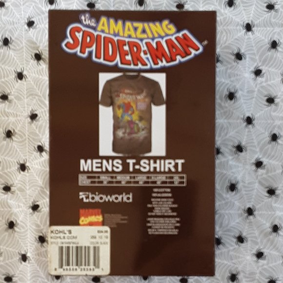 Spider Man Marvel Comics Lg T-Shirt In Collectible Metal Box 2010 Collectible - Picture 7 of 14